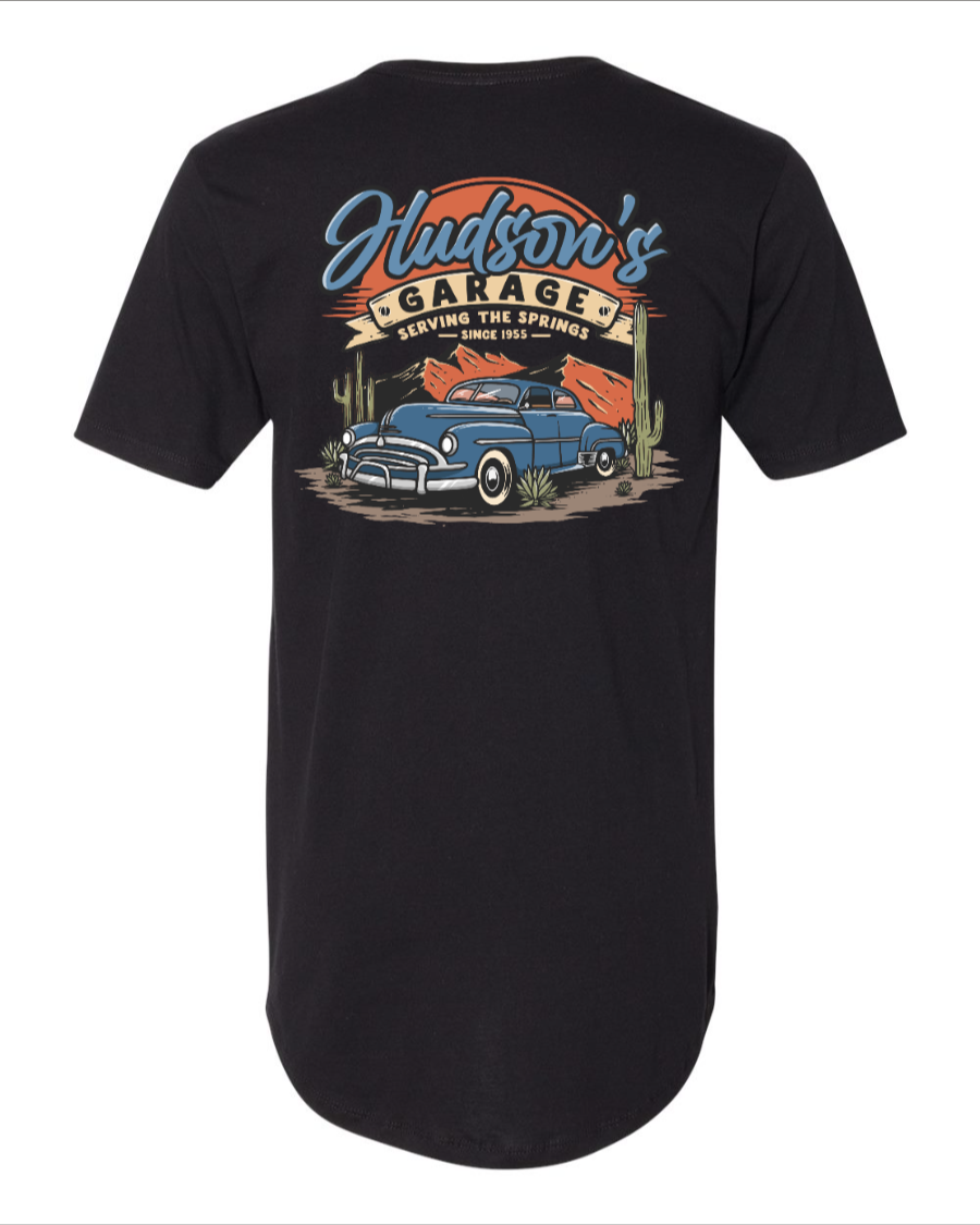 Hudson's Garage - Long Body T-Shirt
