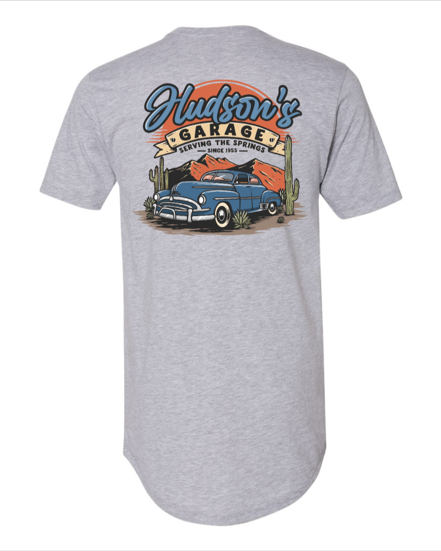 Hudson's Garage - Long Body T-Shirt
