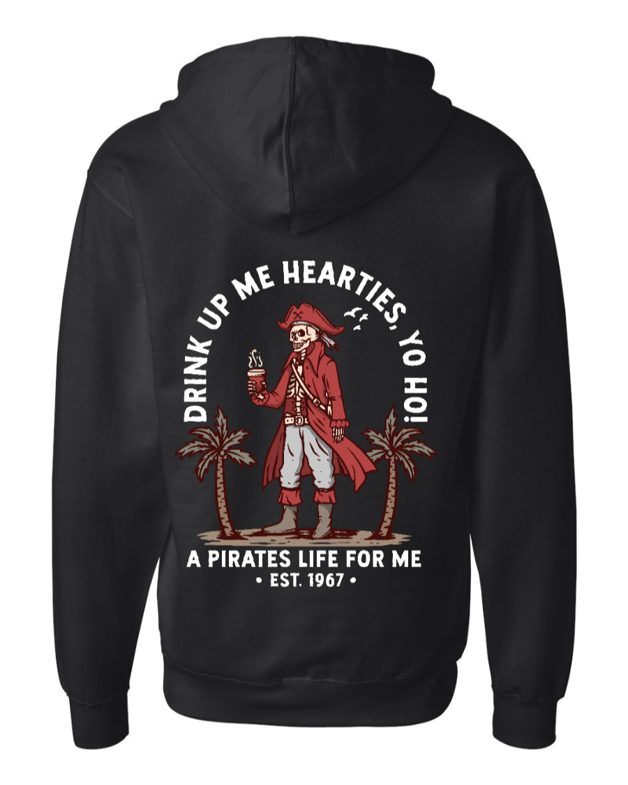 A Pirates Coffee Life Mid-weight Full-Zip Hoodie