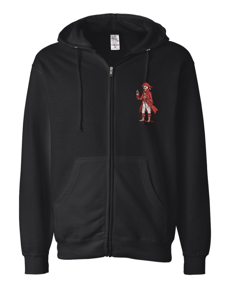 A Pirates Coffee Life Mid-weight Full-Zip Hoodie