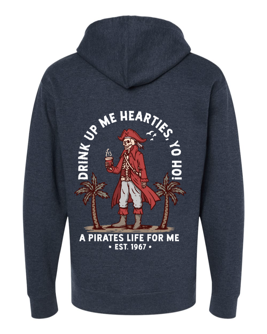A Pirates Coffee Life Mid-weight Full-Zip Hoodie