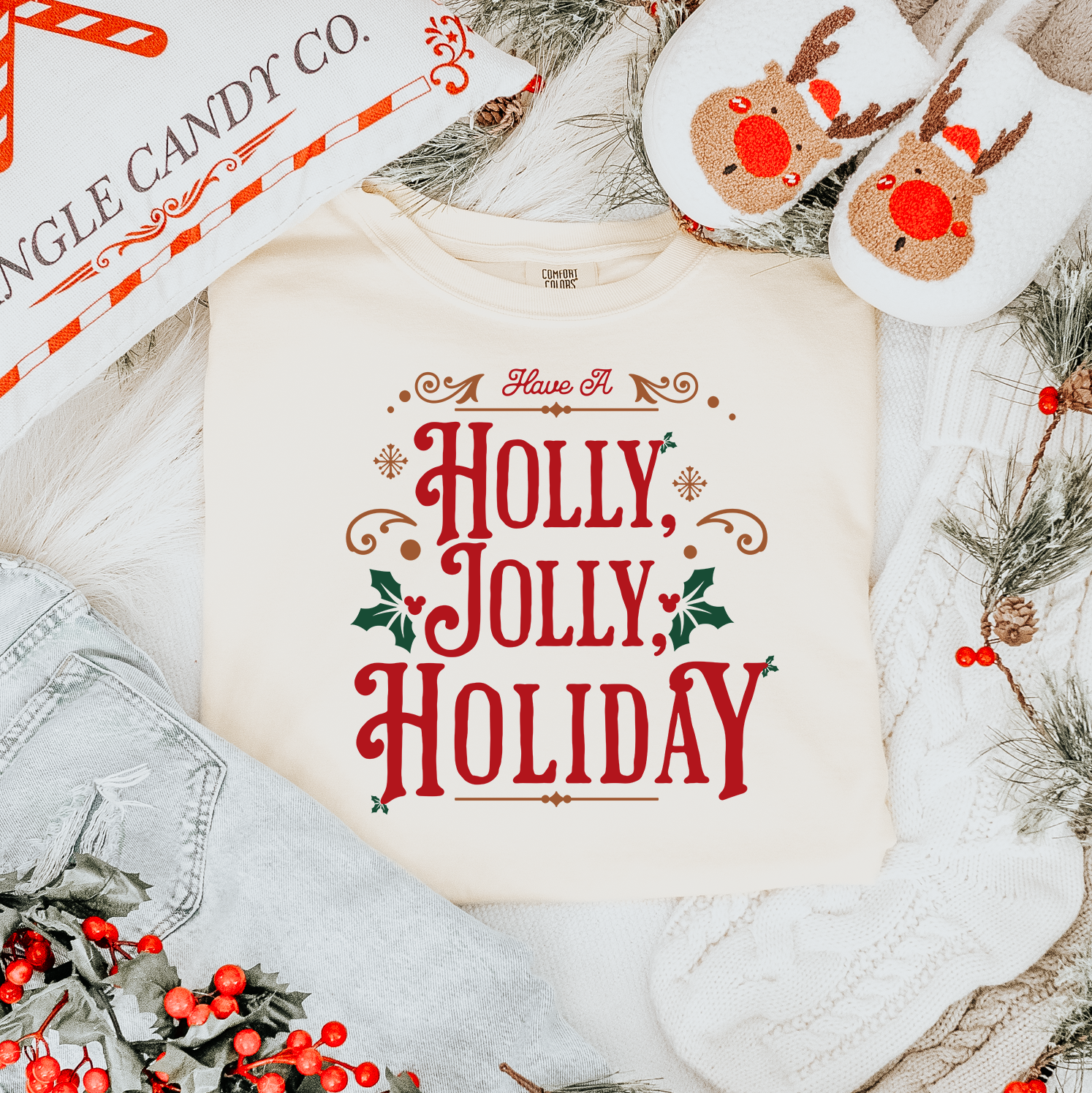 Holly, Jolly Holiday - 100% Cotton