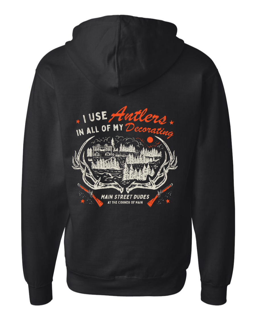 Gaston - I Use Antlers Mid-weight Full-Zip Hoodie