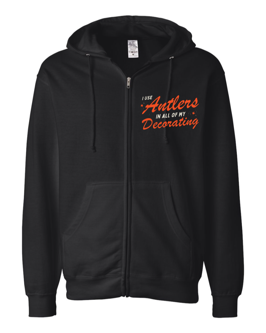 Gaston - I Use Antlers Mid-weight Full-Zip Hoodie