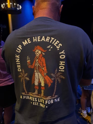 Back of the A Pirate's Coffee Life tee